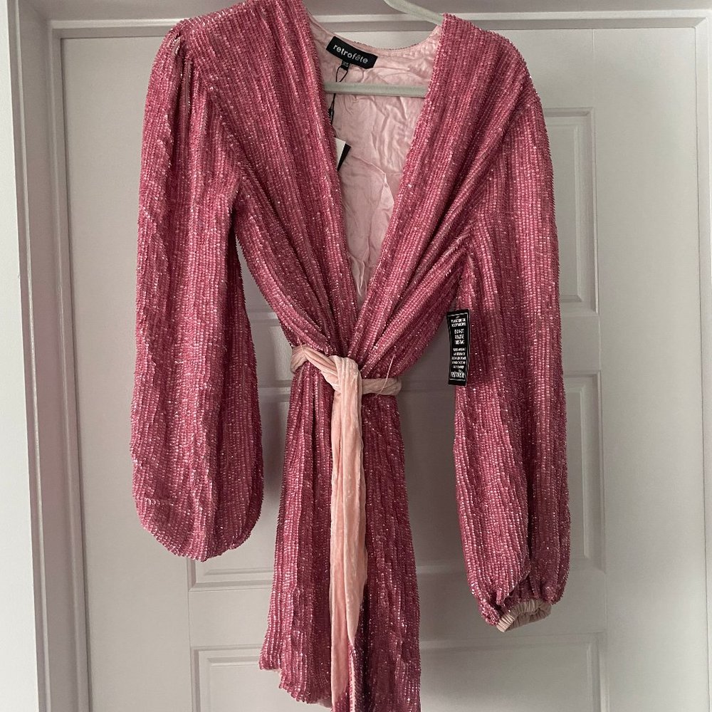NWT Retrofete Sequin Robe, XS